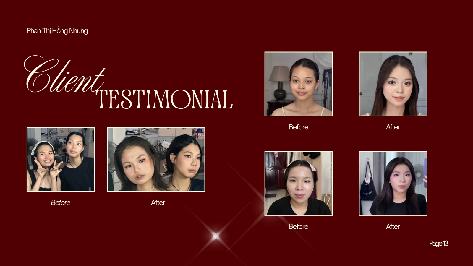 Before / After học viên trong portfolio của Nhung Phan